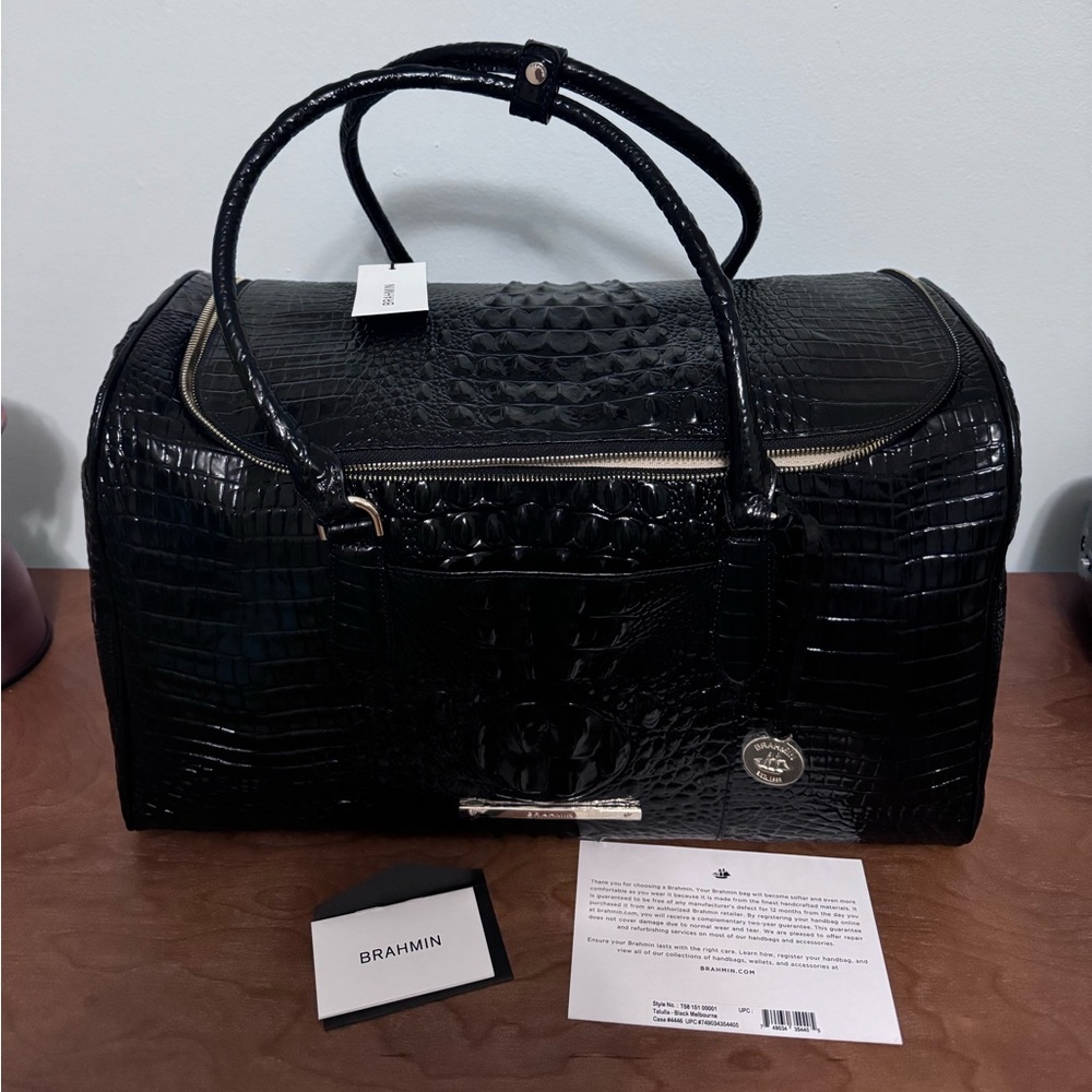 Brahmin Talulla Travel Bag  Black Melbourne Discontinued Item New with Tags